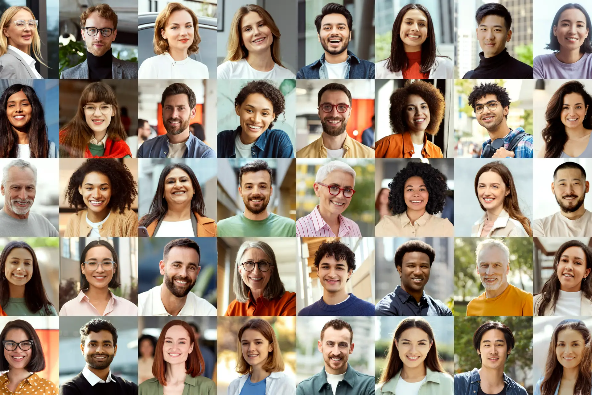 Portrait corporate de plusieurs professionnels souriants, idéal pour valoriser une image professionnelle